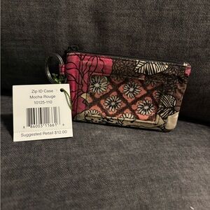 Vera Bradley Pink and Black Floral ID Holder